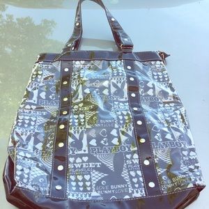 Playboy patten leather tote bag
